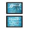 Homeroots Set Of Two Beach Life 2 Black Framed Print Wall Art, 2PK 405838 - alternate 1