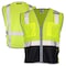 Dome75 Hi-Vis Safety Vest SM/MD Class ANSI/ISEA 107-2020 Class 2 , Zippered Front Closure 2 Pockets DV1222 - alternate 1
