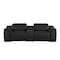 Homeroots 93in Black and Silver Italian Leather Power Reclining Loveseat With Storage 720570 - alternate 1