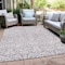 Homeroots 3' X 5' Lavender And Ivory Damask Washable Indoor Outdoor Area Rug 595163 - alternate 2