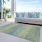 Homeroots 10' X 14' Artichoke Green Striped Washable Indoor Outdoor Area Rug 608454 - alternate 3