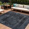 Homeroots 9' X 12' Charcoal And Gray Floral Washable Indoor Outdoor Area Rug 631021 - alternate 1