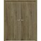 Sartodoors Interior Solid French Double Doors 48 x 80 inches, BASIC 3001 Antique Oak, Wood Interior Solid Pan BASIC3001DD-OANTI-48 - alternate 1
