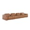 Homeroots 175" Chestnut Italian Leather Reclining Metal USB Sofa 720417 - alternate 2