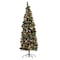 Elf Stor 6ft Prelit Christmas Tree Flocked Artificial Spruce Pencil Christmas Tree w/ 250 LED Lights & Stand 50-300-6FLK - alternate 3