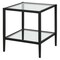Homeroots 22" Black And Clear Glass And Steel Square End Table With Shelf 544181 - alternate 2