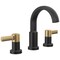 Delta Albion Two Handle Widespread Bathroom Faucet Matte Black / Champagne Bronze 35855LF-GZ - alternate 1