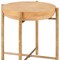 Homeroots 22" Natural and Gold Wood and Stainless Steel Round End Table 632660 - alternate 2