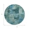 Homeroots 8' Teal Blue And Pale Aqua Round Abstract Washable Indoor Outdoor Area Rug 630791 - alternate 2