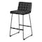Homeroots Set of Two 30" Black Faux Leather And Steel Bar Height Bar Chairs 555742 - alternate 1