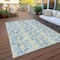 Homeroots 8' X 10' Sky Blue And Ivory Abstract Washable Indoor Outdoor Area Rug 614182 - alternate 2