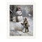 Homeroots Boy Building A Snowman White Framed Wall Art 572085 - alternate 2