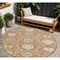 Homeroots 8' Copper Ivory And Gray Round Damask Washable Indoor Outdoor Area Rug 599408 - alternate 1