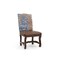 Homeroots Set of Two Blue And Brown Solid Wood Upholstered Chenille And Leather Dining Side Chairs 552133 - alternate 3