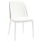 Leisuremod Tule Dining Side Chair with Leather Seat and White Powder-Coated Steel Frame, Walnut/White TWCWN18W - alternate 1