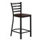 Flash Furniture HERCULES Black Ladder Back Metal Restaurant Counter Stool - Walnut Wood Seat XU-DG697BLAD-24-WALW-GG - alternate 2