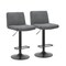 Homeroots Set of Two Gray and Black Fabric and Metal Low Back Adjustable Height Bar Chairs, 2PK 555044 - alternate 2