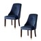 Homeroots Set of Two Tufted Navy Blue and Espresso Upholstered Velvet Dining Side Chairs 543539 - alternate 2