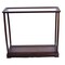 Homeroots 13in Dark Brown And Clear Glass Standard Display Stand 364372 - alternate 2