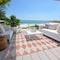 Homeroots 3' X 5' Salmon And Ivory Geometric Washable Indoor Outdoor Area Rug 577103 - alternate 2