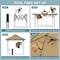 Sunjoy 8ft x 5ft Double Roof Beige Pop up Grill Gazebo with Portable Bag and Remote Control Light A103006110 - alternate 3