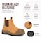 Handpoint 802 Mens 6 in Soft Toe Work Boots-Nubuck Leather Slip-On Safety Boots, 9 TAN802D-9 - alternate 3