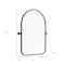 Homeroots 36" Black Metal Arch Framed Accent Mirror 691626 - alternate 2