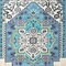 Homeroots 26" X 45" Blue Aqua And Ivory Flower Floral Cotton Macrame Hanging Tapestry 548328 - alternate 2