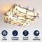 Jonathan Y Giulia 13 in. 2-Light Modern Contemporary Alabaster/Iron Square LED Flush Mount, White and Black Marb JYL1201C - alternate 2