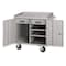 Pucel Mobile Cabinet Bench, 36 in W x 26 in D x 34 in H, 2 Drawers, 2 Half Shelves, Light Blue PC-36P-2-1424-1 - alternate 1