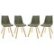Leisuremod Markley Modern Leather Dining Chair with Gold Legs, Olive Green, 4PK MCG18G4 - alternate 1