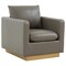 Leisuremod Nervo Velvet Accent Armchair with Gold Frame, Light Grey NS32LGR - alternate 1