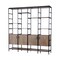 Homeroots 90" Brown Metal and Wood Bookcase 380592 - alternate 2