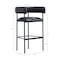 Manhattan Comfort Onda Metal Upholstered Vegan Leather Barstool in Black BS1638-3 - alternate 2