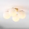 Jonathan Y Orly 18" 4-Light Bohemian Farmhouse Iron/Frosted Glass LED Semi Flush Mount, Brass Gold/White JYL7571A - alternate 2