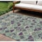 Homeroots 8' X 10' Blue And Purple Geometric Washable Indoor Outdoor Area Rug 609005 - alternate 1