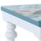 Homeroots Set of Two Blue And White Solid and Manufactured Wood Floral Square Riser Tray 634496 - alternate 2