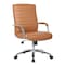Boss Office Products Conference Chair, Chrome Arms, Caramel Vinyl, Chrome Base B696CRB-CML - alternate 1