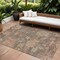 Homeroots 8' X 10' Brown Tan And Terra Cotta Floral Washable Indoor Outdoor Area Rug 604111 - alternate 1