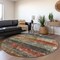 Homeroots 8' Fern Green Black And Terra Cotta Round Striped Washable Indoor Outdoor Area Rug 605981 - alternate 2