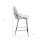 Homeroots Set of Two 26" Ivory and Black Faux Shearling and Steel Counter Height Bar Chairs, 2PK 555766 - alternate 2