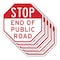 Signmission Stop End of Public Road, 10 inch X 10 inch, Aluminum Metal Signs, 5PK OC-A-5Pack-10-239 - alternate 1