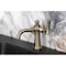 Kingston Brass One-Handle Single-Hole Bathroom Faucet with Push Pop-Up Drain, Antique Brass KS3543TKL - alternate 2