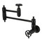 Kingston Brass Wall Mount Pot Filler Faucet with Knurled Handle, Matte Black KS3100RKZ - alternate 1