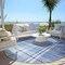 Homeroots 8' Denim Blue And Ivory Round Plaid Washable Indoor Outdoor Area Rug 596329 - alternate 2