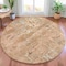Homeroots 8' Orange And Gray Round Abstract Washable Indoor Outdoor Area Rug 632133 - alternate 2