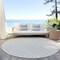 Homeroots 8' Ivory And Beige Round Geometric Washable Indoor Outdoor Area Rug 614757 - alternate 3