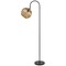 Homeroots 63" Black Traditional Shaped Floor Lamp With Brown Globe Shade 526316 - alternate 1