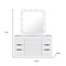 Homeroots 62" White Wood And Glass Six Drawer Vanity Table With Mirror Seating And Lights 643653 - alternate 2
