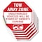 Signmission Tow Away Zone Unauthorized Vehicles, 4 inch X 4 inch, Vinyl Decal, 5PK OC-D-5PACK-4-321 - alternate 1